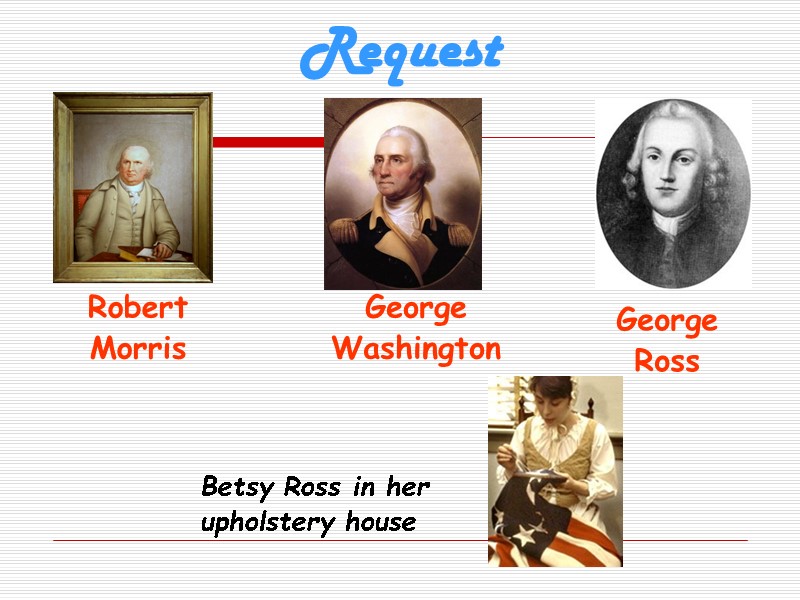 Request Betsy Ross in her  upholstery house George  Washington George  Ross